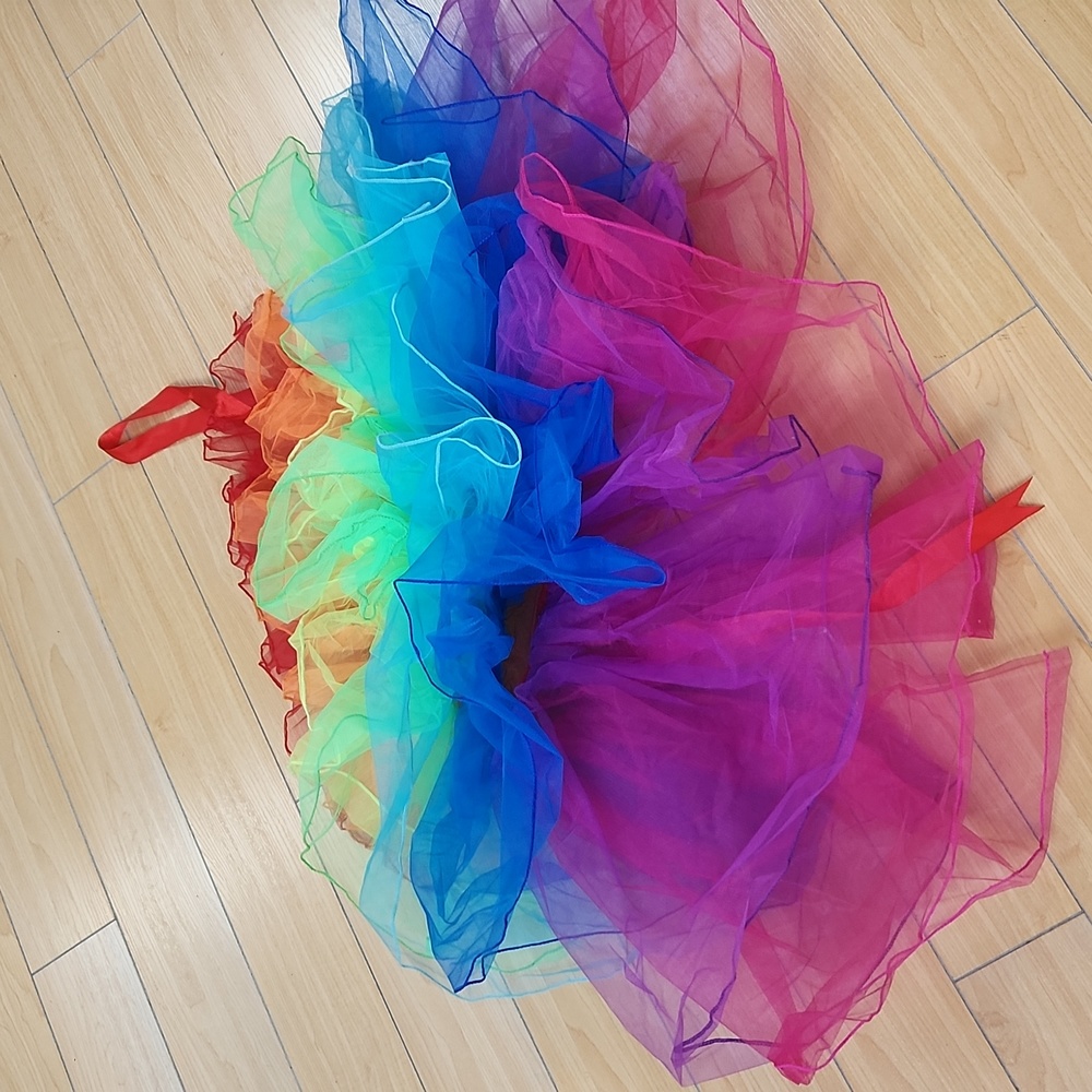 Halloween costume Rainbow Half tutu skirt